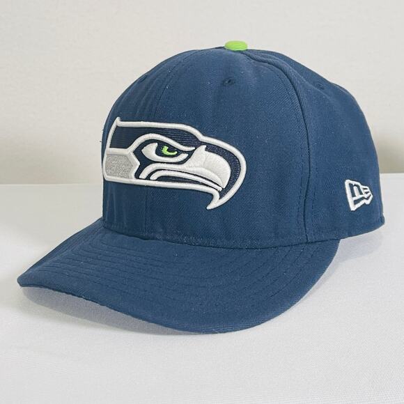 Seattle Seahawks Football NFL New Era Fitted Hat 7 1/4 59Fifty Navy Embroidered - Picture 9 of 11